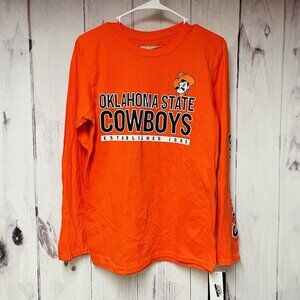 OSU Oklahoma State Cowboys Mens Small Shirt Orange NCAA Captivating Long Sleeve